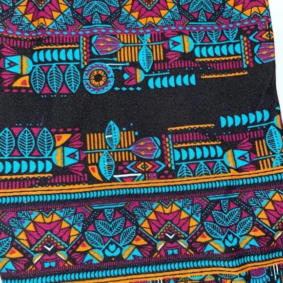 LuLaRoe Leggings Black Tribal One Size - Picture 2 of 3